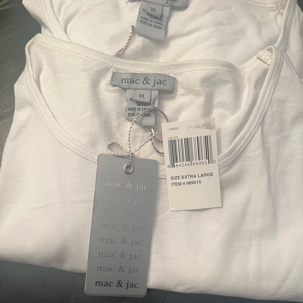 Mac and Jac White Scoop Neck Tank T Shirts.    (THIS IS A BUNDLE SALE)